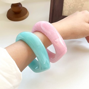 European American <b>Retro</b> Ethnic Style Fashionable Bangles Diamond-Studded Colored Resin Wristband Versatile Accessory - Product Image 2