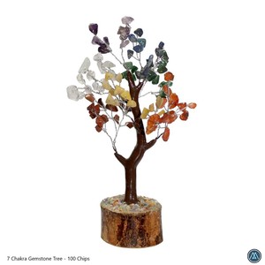Alta calidad 300-Chip Seven Chakra piedra preciosa tallada árbol Natural y romántico amor estilo al por mayor para la decoración del hogar - Product Image 4