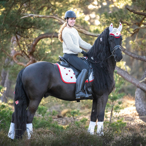 ใหม่แผ่นรองอานม้าขนสัตว์ครึ่งแผ่นพร้อมกระเป๋าและดูดซับแรงกระแทกตะปูสำหรับขี่ม้าม้าขี่ม้าขนแกะครึ่งแผ่นอาน - Product Image 4