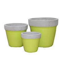 Pots de fleurs d'extérieur en fibrociment du Vietnam, artisanaux, de haute qualité, écologiques, durables, légers, avec trou de drainage et peinture personnalisée
