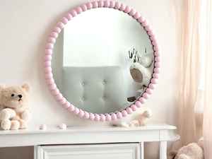 Miroir mural moderne pour chambre de bébé Grand miroir décoratif perlé Couleur personnalisée MDF Bois Fer Pas d'électricité requise Pendaison de crémaillère - Product Image 5