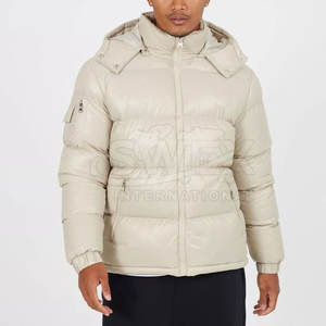 Veste d'hiver à bulles remplie de duvet simple avec logo personnalisé pour hommes Veste d'hiver à bulles remplie de duvet personnalisée avec conception de service OEM - Product Image 2