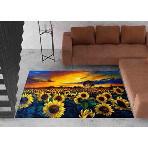Tapis imprimé champ de tournesols : Tapis d'intérieur antidérapant, tapis doux non tissé - Product Image 1