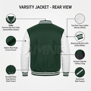 Wholesale <b>Cheap</b> Price <b>Men</b> Letterman Winter <b>Jacket</b> Best Quality Factory Manufacture Letterman <b>Jacket</b> - Product Image 5