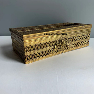 Caja de pañuelos de Metal hecha a mano de latón, forma cuadrada, servilletero de diseñador real, superventas, nuevo soporte de pañuelos de Metal de lujo - Product Image 1
