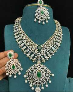 Gran oferta, diseño de joyería chapado en oro de 18 quilates, Kundan Artificial indio, diamantes de imitación nupciales, bodas y fiestas, collares, conjuntos de joyas - Product Image 5