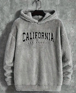 Sweat à capuche brodé California-Pull décontracté en tricot de polyester avec poche kangourou, lavable en machine-Nouvelle arrivée Soldes d'hiver - Product Image 5