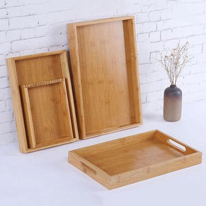 Plateau de service fini naturel de taille personnalisée plateau en bois de manguier pour collations plateau de service de thé avec poignée pour décoration de table - Product Image 2