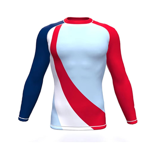 2026 New Wholesale Customized Logo Men's Long Sleeve Compression <b>Rash</b> <b>Guard</b> with Spandex/Polyester Breathable Quick Dry for BJJ - Product Image 3