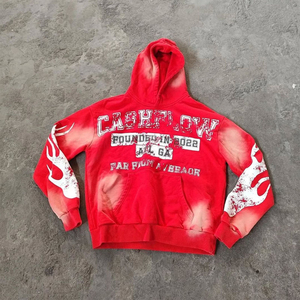 เสื้อฮู้ดผู้ชายแบบสวมหัวมีฮู้ดสำหรับผู้ชายเสื้อฮู้ดซักกรดแบบลำลองพิมพ์ลายดิจิทัลทั่วทุกมุม - Product Image 3