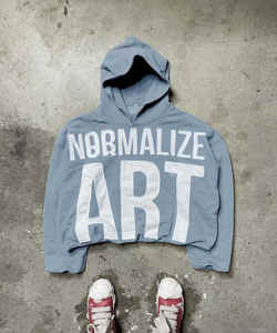 Haute qualité personnalisé graphique Applique en détresse broderie Patch Boxy Fit recadrée sweats soleil fané hommes sweats à capuche - Product Image 4