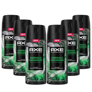 Axe Premium Body Spray Géranium Émeraude sans Sels d'Aluminium 150 ml Lot de 6 - Product Image 1