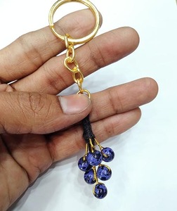 Ágata cuentas de pirita dorada llavero de piedra caída llaveros al por mayor a la venta llavero de piedras preciosas de Amayra Crystal Exports India - Product Image 3