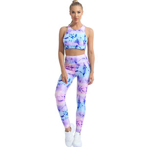 Pakistán hizo precio barato Mujeres Yoga Set Cómodo Mujeres Yoga Set Venta en línea Mujeres Algodón Sublimación Yoga Set - Product Image 2