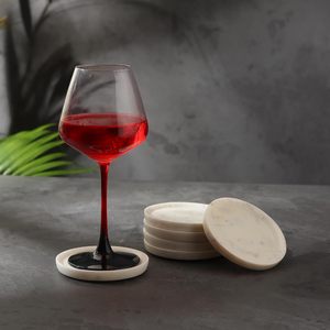 Classic Eco-Friendly Durable <b>Ceramic</b> <b>Coasters</b> Set of 6 with Raised Edges 4 Inch - Product Image 4