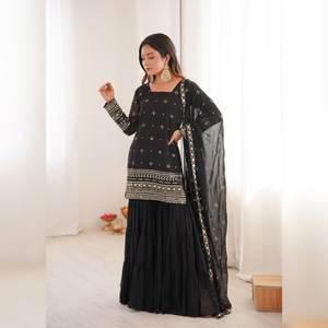 Launching New Heavy Embroidery <b>Sequence</b> Work <b>Top</b> Salwar Kameez Set Traditional Party Collection Wholesale - Product Image 1