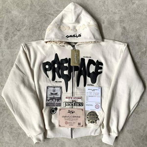 Sudadera con capucha corta y cremallera de forro polar grueso de 330/430 g/m², unisex, personalizada, estilo oversize, ecológica, para otoño 2025 - Product Image 2