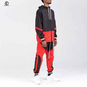 Chándal cortavientos de poliéster liso de alta calidad al por mayor, conjunto de chándal de carga, chándales para hombre - Product Image 5