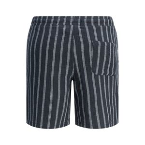 กางเกงขาสั้นฤดูร้อนผ้าฝ้ายลายขวางสำหรับผู้ชายไซส์พิเศษน้ำหนักเบาใส่สบายพอดีตัวเอวกลาง - Product Image 2