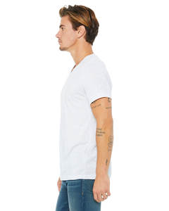 Bella + Canvas 3005 Unisex Jersey Short Sleeve V-Neck Tee Ash - 99% Combed and <b>Ring</b>-spun Cotton, 1% Poly Breathable V-Neck Tee - Product Image 3