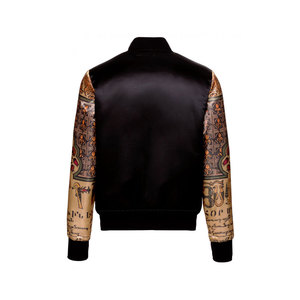 Nouvelle arrivée, best-seller en ligne, veste universitaire en satin brodée, col montant, services OEM, veste universitaire en satin pour hommes - Product Image 4