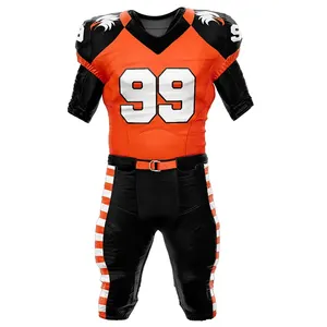 Top Quality Light Weight Custom Sublimation Design Cotton Polyester Fabric American Football Uniform Wholesale Price