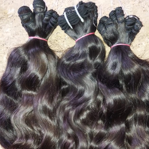 Grado 100% Extensiones de cabello Remy indio sin procesar con estilo de onda natural - Product Image 1