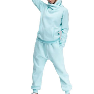 Conjunto de Dos Piezas de Sudadera y Pantalones Deportivos de Lona Sólida para Mujer, 100% Algodón, Transpirable, Ecológico, Ropa Deportiva Urbana - Product Image 3