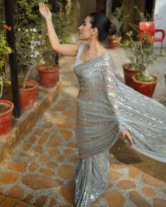 Ropa de fiesta Premium Colección de Sari bordada Georgette elegante disponible a precio mayorista para ropa de boda y fiesta - Product Image 3