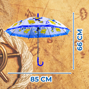 Ombrello Trasparente Impermeabile in PVC con Design Pirati Intrepidi, Stile Cartone Animato, Ombrello Dritto per Uso Promozionale - Product Image 2