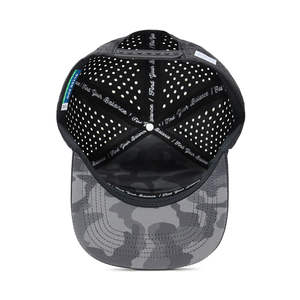 Casquette de golf imperméable Hip Hop à visière plate, camouflage, snapback, logo personnalisé, trous découpés au laser, performance en plein air, casquette de baseball en toile à 6 panneaux - Product Image 1