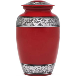 Highest Quality Metal Funeral <b>Keepsake</b> Eco-Friendly Cremation Urns Blue Enamel With Engraving Band Brass Urns For Women And Man - Product Image 3