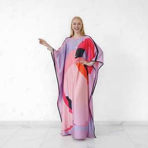 Caftán Tie Dye para Mujer, Vestido Maxi Ecológico hasta el Suelo, Corte Holgado, Estilo Elegante con Mangas Anchas, Ropa de Fiesta para Resort - Product Image 3