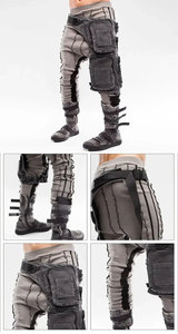 Techwear กางเกงคาร์โก้ผู้ชาย, กางเกงฮาราจูกุฮิปฮอปสตรีทแวร์กางเกงวอร์มเอวยางยืดกางเกงเทคโนโลยีไซเบอร์พังค์ - Product Image 4