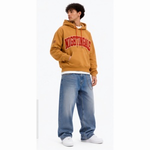 Sudadera con capucha con parche de letras, bordado de toalla, sudaderas con capucha de chenilla personalizadas, sudadera con capucha extragrande para hombre con logotipo bordado, sudadera con capucha al por mayor - Product Image 4