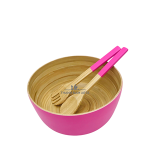 Venta caliente ligero diseño Vintage bambú PC Material frutero utensilios de cocina desechables para fiesta comida sopa precio de fábrica - Product Image 1