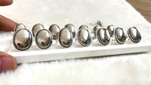 แหวนพลอยไพไรต์ธรรมชาติสำหรับเครื่องประดับแหวนคริสตัลแท้ขายส่ง - Product Image 3