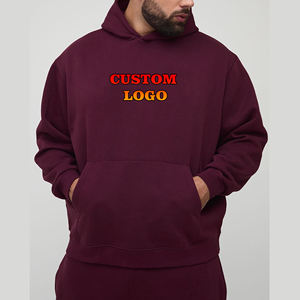 Top vente 100% coton hiver hommes surdimensionné polaire sweats à capuche avec goutte épaule personnalisé DTF imprimé Logo Style Hip Hop - Product Image 1