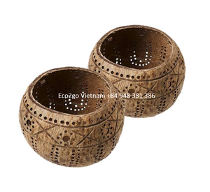 Eco2go Vietnam ofrece portavelas de té de cáscara de coco de alta calidad para decoración del hogar muestra gratis disponible - Product Image 5
