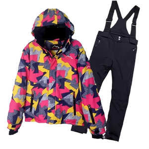 Traje de Esquí y Snowboard para Mujer, Impermeable, de una Pieza, Cortavientos, Estampado, con Cierre de Cremallera, Talla Grande - Product Image 2
