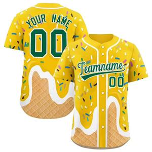 Camiseta de béisbol con estampado personalizado, camiseta de manga corta con número y nombre del equipo, patrón de donuts con confeti, ropa deportiva para adultos - Product Image 2