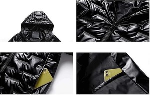 Chaqueta acolchada con capucha para hombre, chaqueta acolchada con burbujas de invierno a la moda, superventas, personalizada, brillante, 2025 - Product Image 3