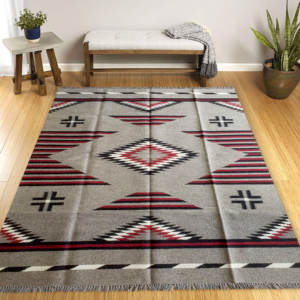 Tapis Kilim afghan fait à la main 100% tapis plat en laine | Design tribal traditionnel | Tailles personnalisées en gros disponibles - Product Image 1