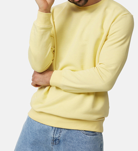 Marque personnalisée 100% coton poids lourd solide couleur unie col rond à la mode pull à manches longues sweat-shirt pour l'hiver imprimer - Product Image 3