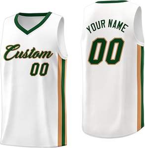 Vente chaude Maillots de basket-ball pour hommes Nom de l'équipe personnalisé Numéro Logo Tissu respirant à séchage rapide OEM Fournisseur d'uniformes en gros - Product Image 1