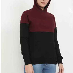 Sudadera con capucha de diseñador de color sólido informal para mujer, ropa de calle personalizada con panel de contraste teñido para invierno - Product Image 2