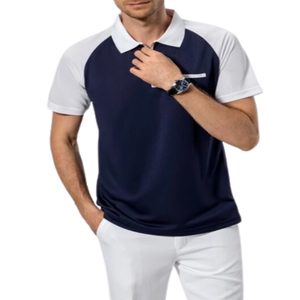 Camiseta Polo de Manga Corta con Cuello Alto y Estampado con Cremallera para Hombre, Verano 2026, Nueva, de Alta Calidad - Product Image 1