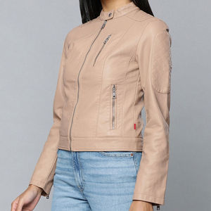 Chaqueta de cuero transpirable de Invierno para mujer, patrón sólido, procesamiento terminado, hecho con buen Material, chaqueta de cuero para mujer - Product Image 2