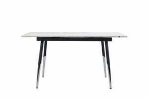 Modern <b>Dining</b> Room Set, Luxury Marble Pattern Table and 4 Colorful Velvet <b>Chairs</b> (2 <b>Red</b>, 2 Grey), Wholesale Cafe Restaurant Home - Product Image 4