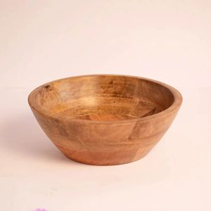 Cuenco de madera de mango de forma redonda con color marrón natural para el hogar y restaurantes Cuenco de madera para servir - Product Image 1